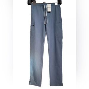 Figs Womens Yola Skinny Scrub Pants Small/T Blue Drawstring Technical Collection